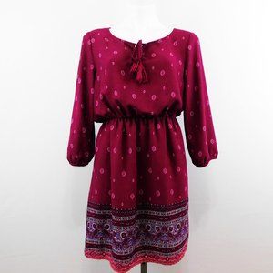 Xhilaration Burgundy Women Dress